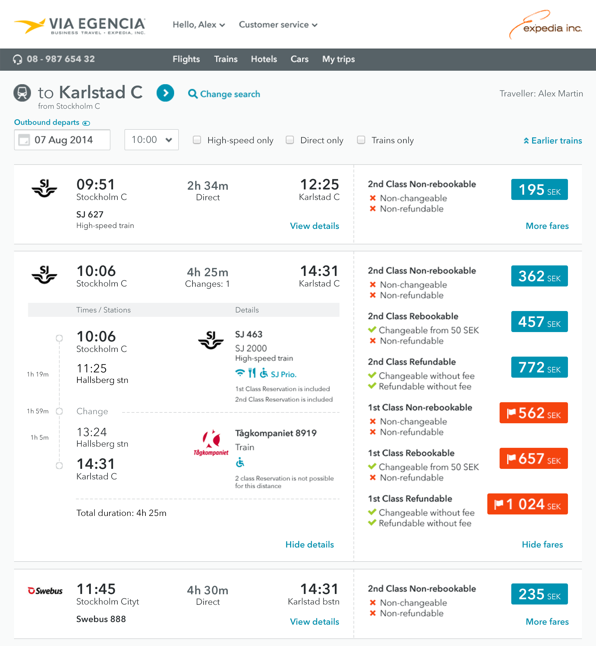 Swedish Rail Results